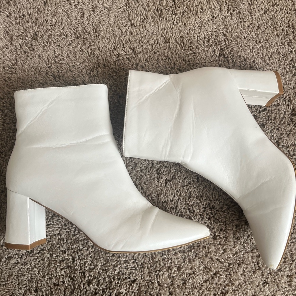 White faux leather Boots